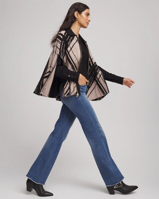 Jacquard Zip-Front Sweater Cape | Chico's